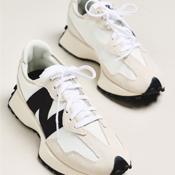 New Balance White Black Cream Low-Top Sneakers - Picture 2 of 8